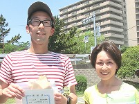 10Kmの部で優勝の財田昭博さんと糸氏明子さん