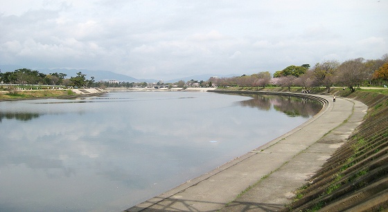 武庫川河川敷の風景